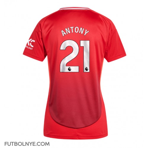 Camiseta Manchester United Antony #21 Primera Equipación para mujer 2024-25 manga corta